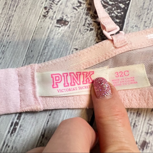 PINK Victoria’s Secret Light Pink Lace Multi-Way Demi Bra. Size 32C. - Picture 5 of 8